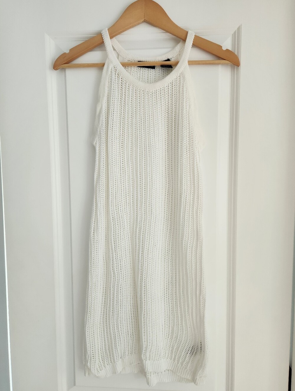 Tahari Knit White Crochet Knit Cover Up Size XS
